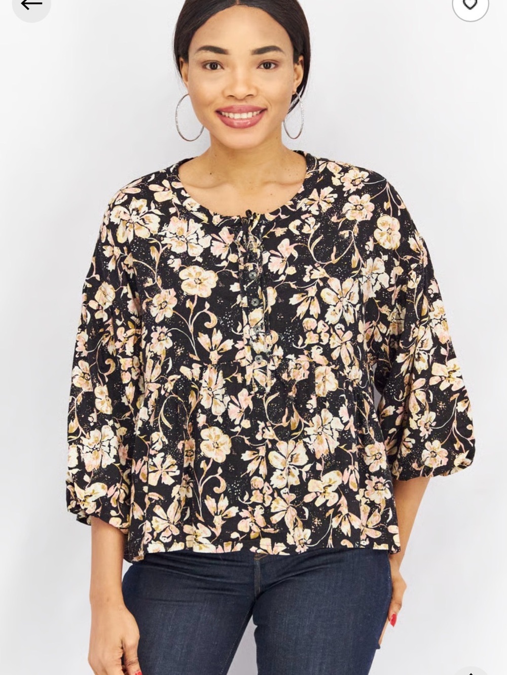 Free People We The Free Highlander floral print boho blouse top XS